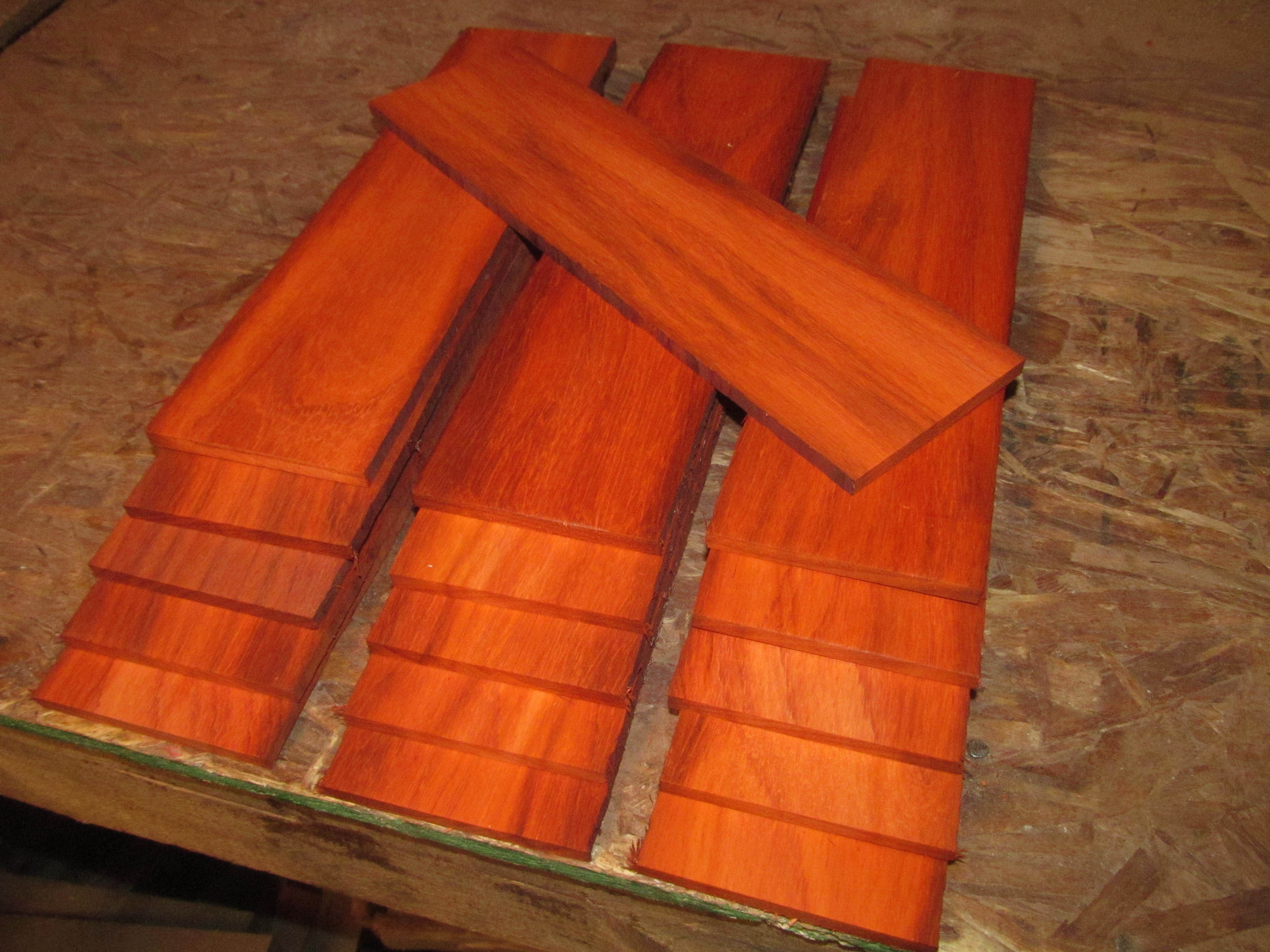 10 PIECES THIN SANDED EXOTIC PADUAK 12