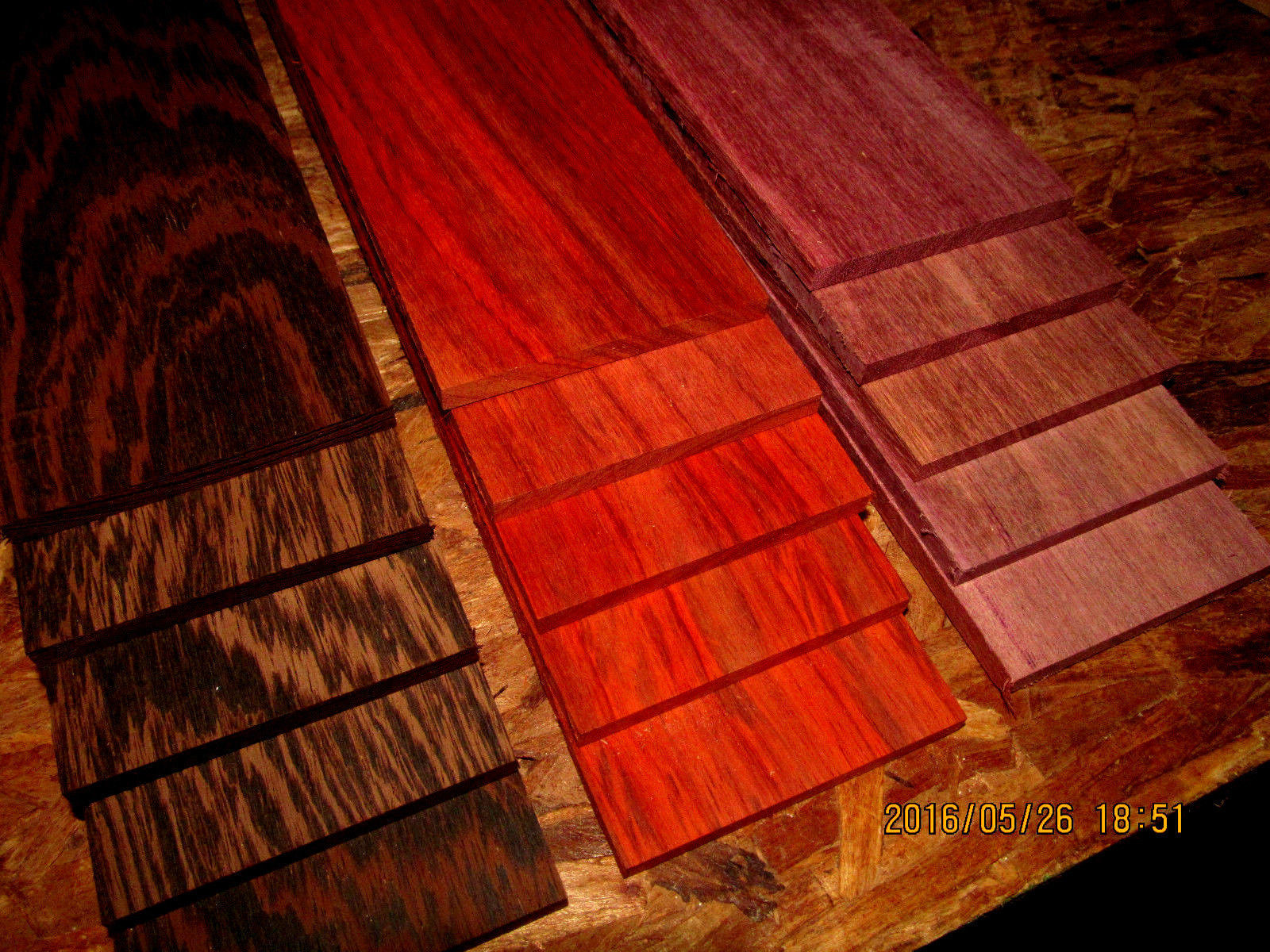 Multipak 15 Kiln Dried Wenge, Purpleheart, Padauk Thins 12