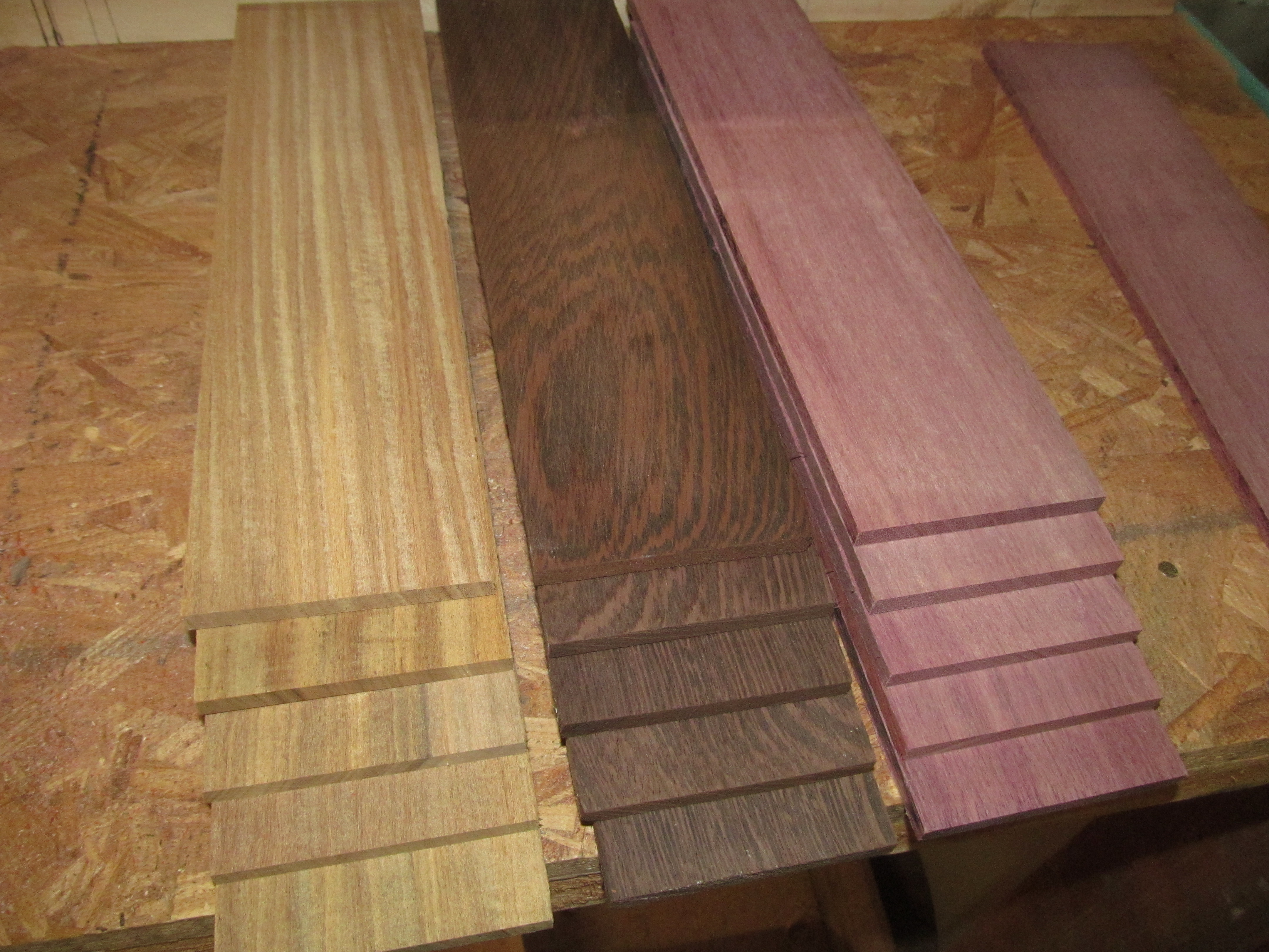 Multipak 15 Kiln Dried Afrormosia, Wenge, Purpleheart Thins 