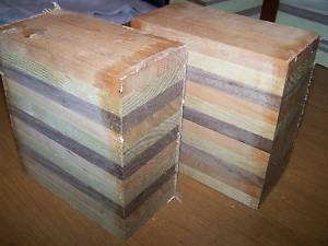 ONE CHERRY / WALNUT / SASSAFRAS LAMINATED BOWL BLANKS 6