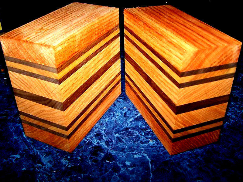 ONE RED OAK, WALNUT, CHERRY LAMINATED BOWL BLANKS 6